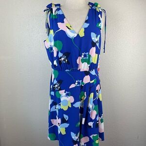 NWT Vince Camuto Sleeveless Blue Floral Midi Dress Size 12